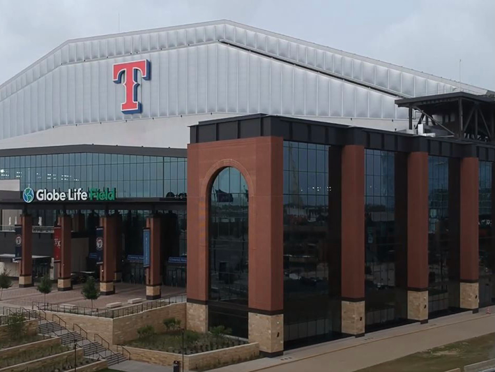 The first team to see full stadium capacity was the Texas Rangers.