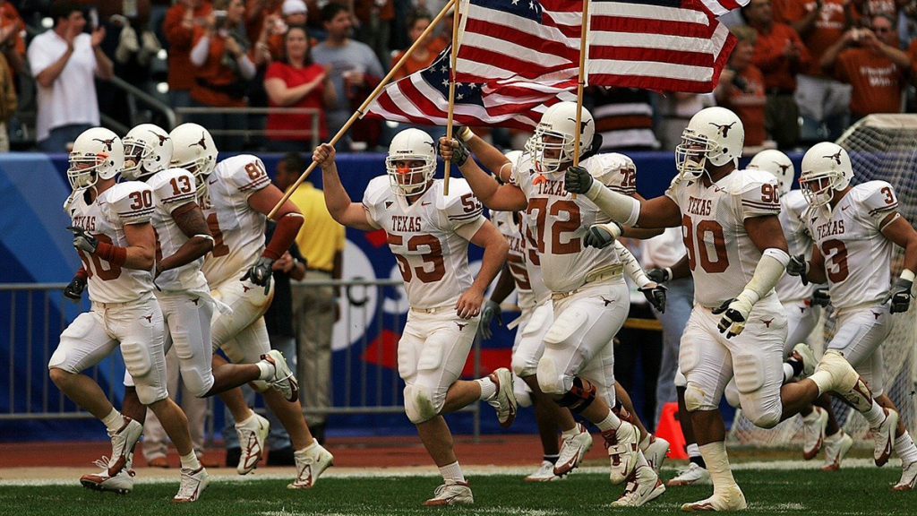 NIL deals will allow college athletes like these Texas players to make money from endorsement deals.